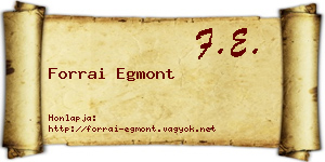 Forrai Egmont névjegykártya